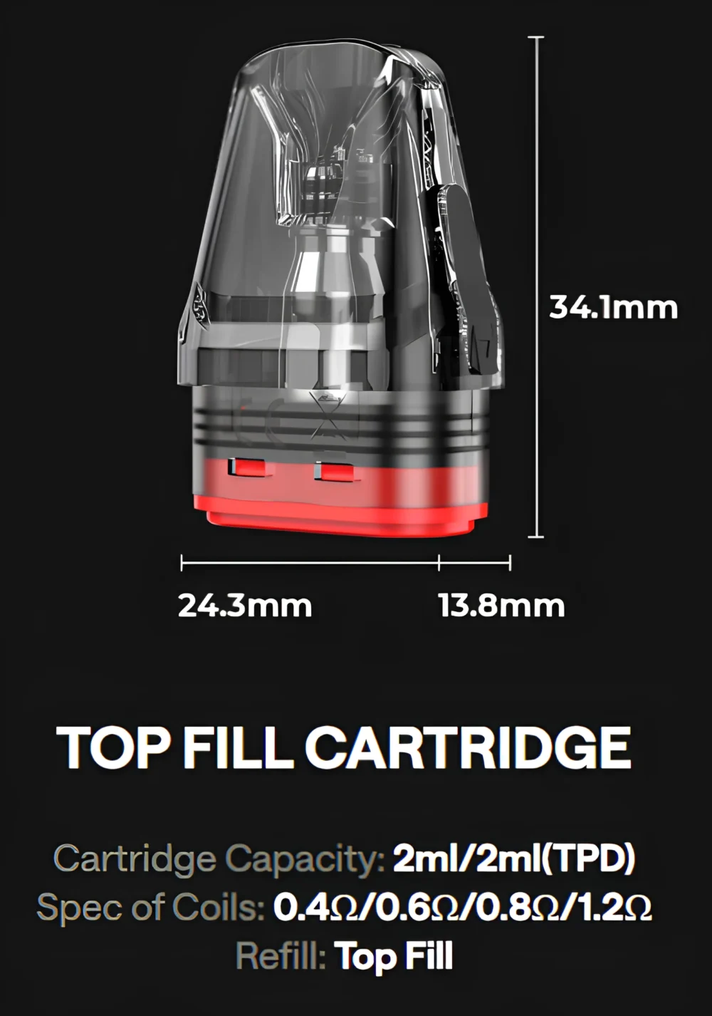 OXVA XLIM V3 CARTRIDGE TOP FILL 2ml 0.8Ω Ohm - Image 4