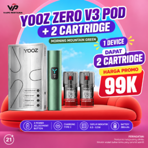 YOOZ ZERO V3 POD FREE 2 PCS CARTRIDGE - MORNING MOUNTAIN GREEN