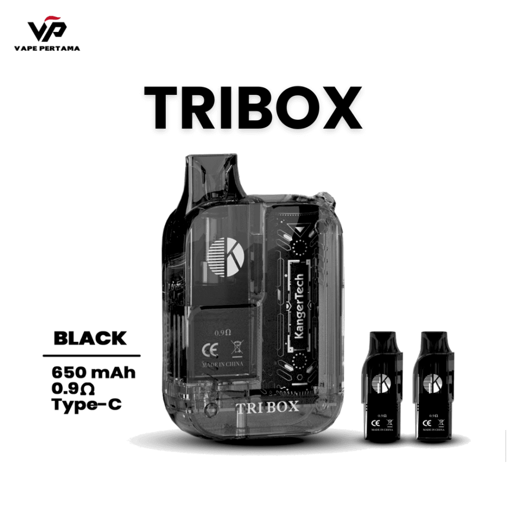 KangerTech Tribox Pod 650mAh Bundling 2 pcs Cartridge - Black