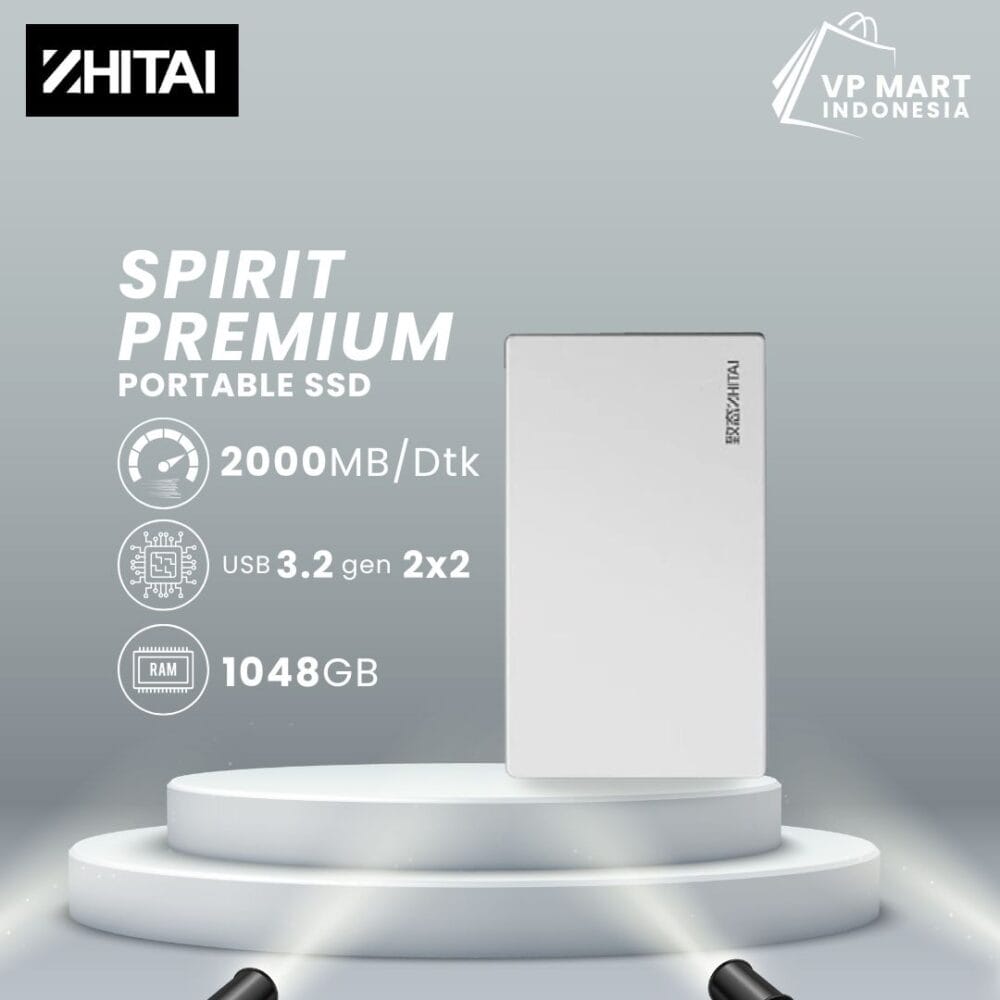 ZHITAI SPIRIT PREMIUM 2000MB/s 1TB Portabel Solid State Drive Seluler Eksternal USB 3.2 GEN 2x2 type C