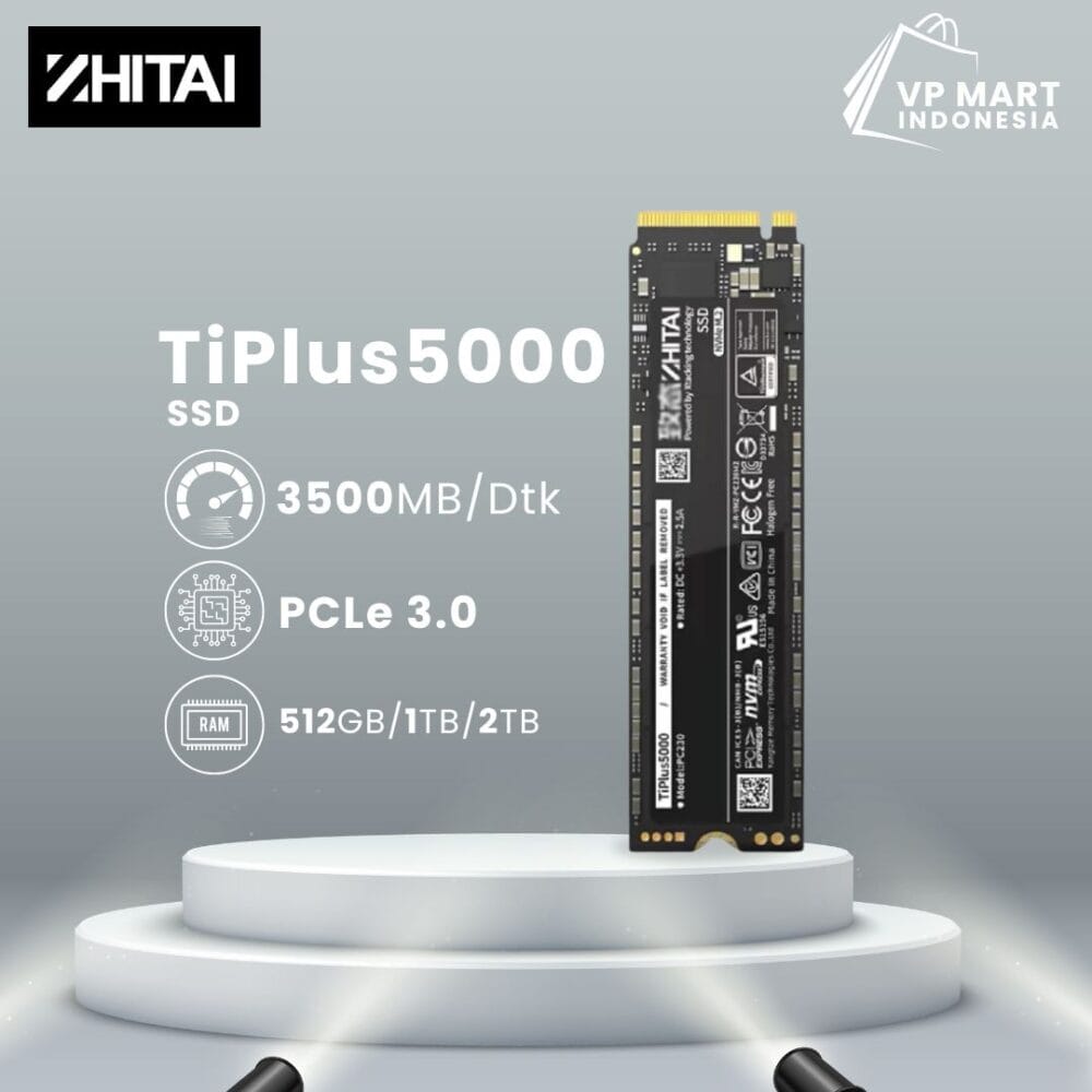 ZHITAI SSD TiPlus 5000 500GB/1TB/2TB Solid State Drive SSD Untuk Laptop M.2 SSD Nvme Notebook PCIe 4.0 PS5