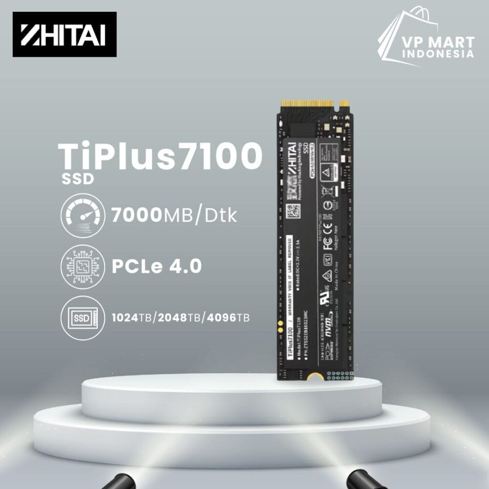 ZHITAI SSD TiPlus 7100 1TB/2TB/4TB Solid State Drive SSD Untuk Laptop M.2 SSD Nvme Notebook PCIe 4.0 PS5