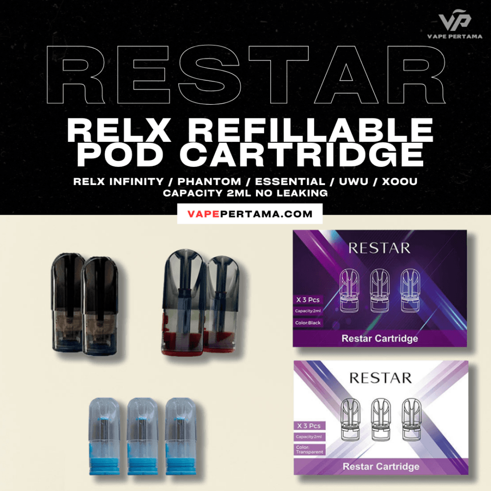 RELX Compatible Ceramic Cartridge Refillable RESTAR ( INFINITY / PHANTOM / ARTISAN / INFINITY PLUS / ESSENTIAL ) / XOOU ( 5h Gen ) / UWU
