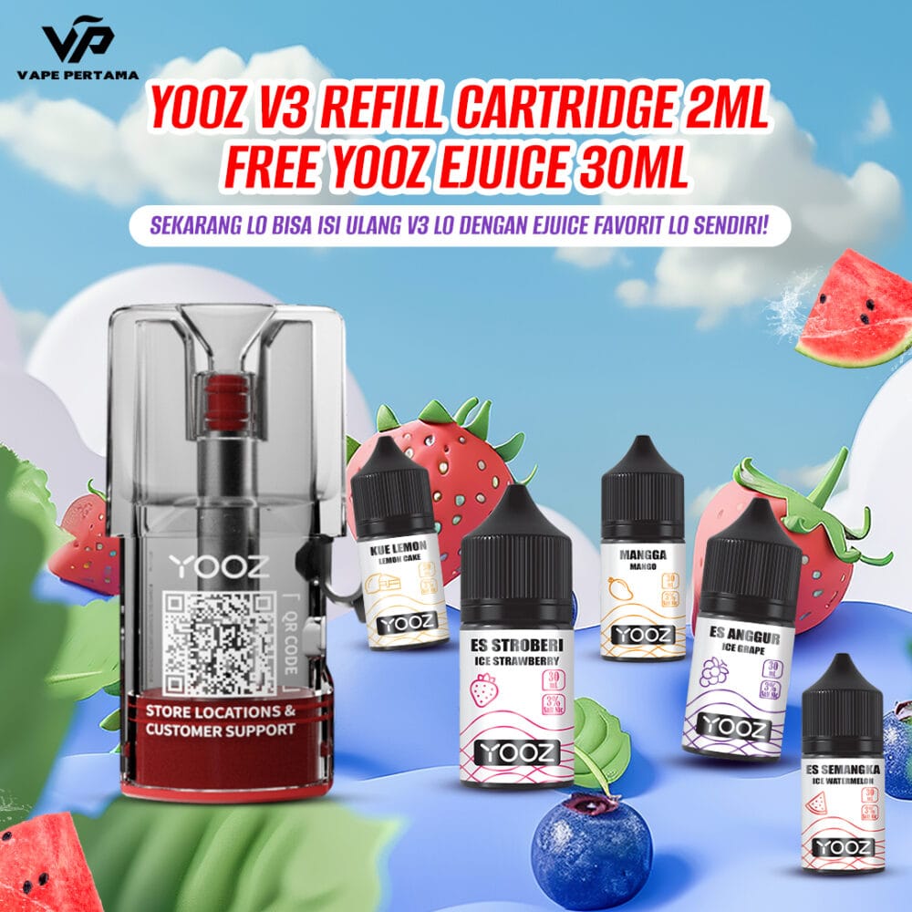 YOOZ BUNDLE V3 REFILL CARTRIDGE 2ML GET FREE YOOZ EJUICE 30ML