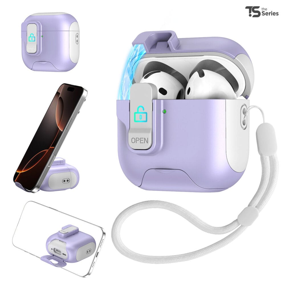 TheSeries PodPop Airpods Case Magnetic Lock Automatic Open Case for Airpods 1 2 3 4 Airpods Pro/Pro2 Resistant Hybrid Protector - Image 4