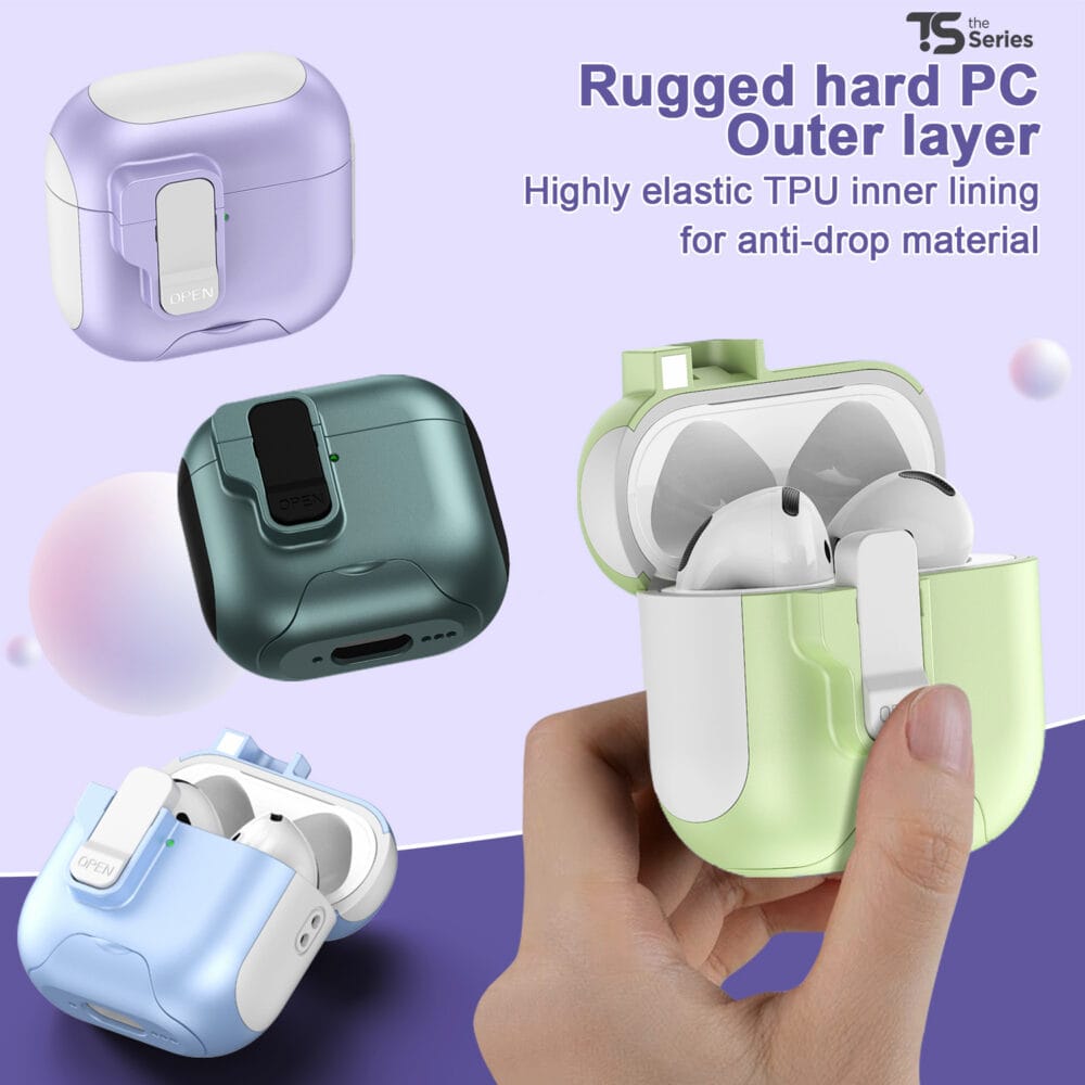TheSeries PodPop Airpods Case Magnetic Lock Automatic Open Case for Airpods 1 2 3 4 Airpods Pro/Pro2 Resistant Hybrid Protector - Image 2