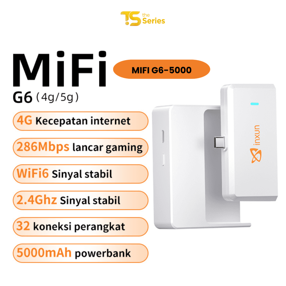 TheSeries MiFi 5000mAh Powerbank Charger Modem Wifi 4G 150Mbps All Operator 4G | Mifi Wifi6 Modem Portable Kartu Telkomsel Modem 4G JAVAMIFI 5G High Speed WIfi6 TP Link Telkomsel Orbit Tanpa Batasan Penggunaan