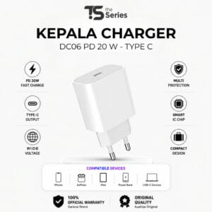 TheSeries Charger iPhone Fast Charging Type C to Lightning Cable 1M PD20W Kepala Charger Adapter iPhone 15 14 13 12 11