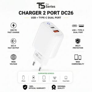 TheSeries Kepala Charger iPhone PD20W Fast Charging Type C USB QC3.0 Dual Port Adapter Kepala Charger iPhone 15 14 13 12 11 Oppo Vivo
