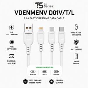 The Series Kabel Charger Micro USB Type-C Lightning Fast Charging 2.4A 100cm Essager